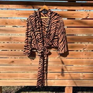 ASOS Tiger/Zebra Print Wrap Blouse